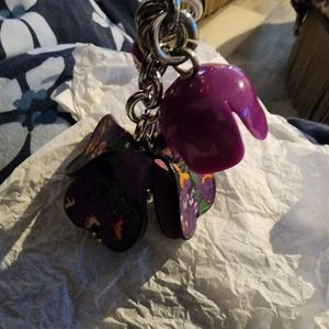 Coach flower keychain